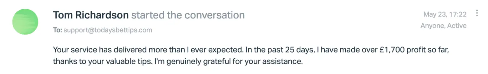 Todays Bet Tips testimonial desktop 3