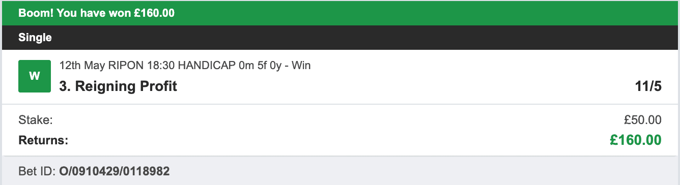 Todays Bet Tips - Winner 2 - 2023-05-12