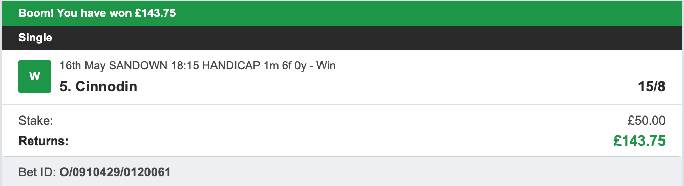 Todays Bet Tips - Winner 2 - 2023-05-16