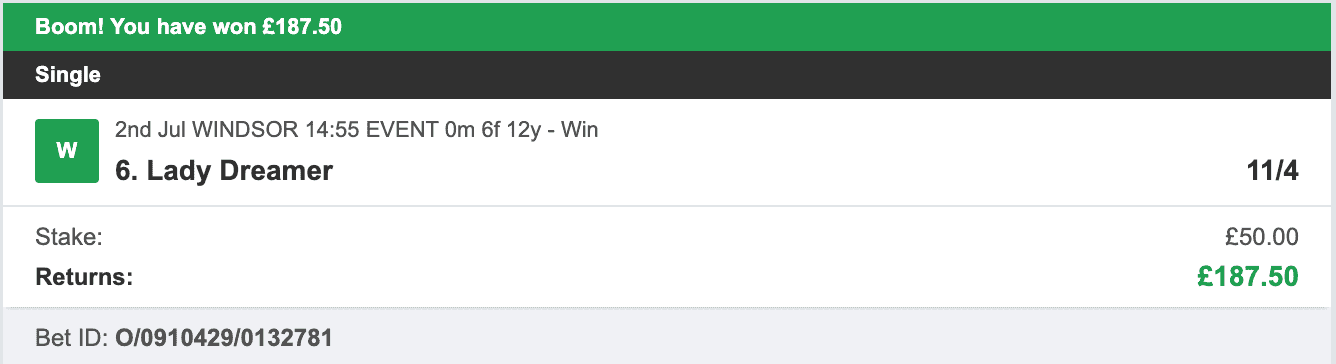 Todays Bet Tips - Winner 2 - 2023-07-02